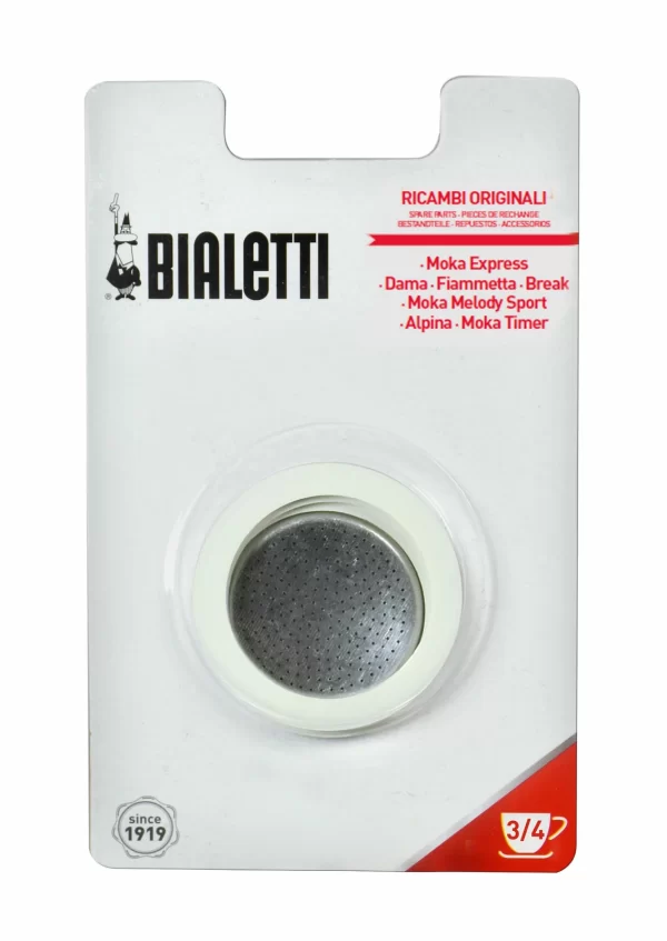 Bialetti Italien 3 Ersatzdichtungen + 1 Filter F. 3/4 Tassen 800033 1