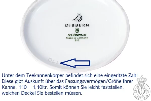 Teekannen Dibbern Solid Color Bernstein Deckel Für Teekanne 1,10ltr. 3