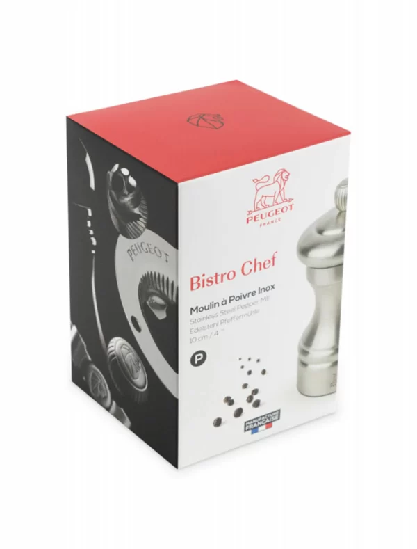 Peugeot Bistro Chef Pfeffermühle Edelstahl 10cm 3