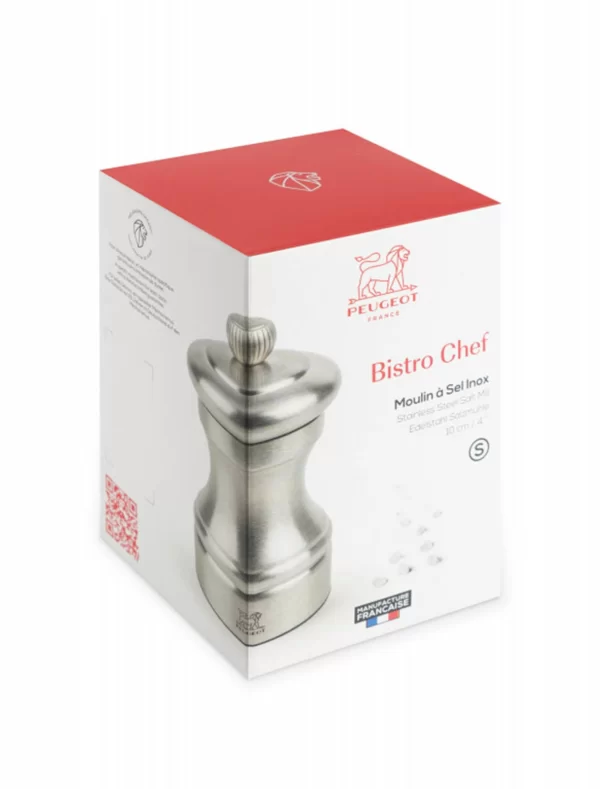 Peugeot Bistro Chef Salzmühle Edelstahl 10cm 4