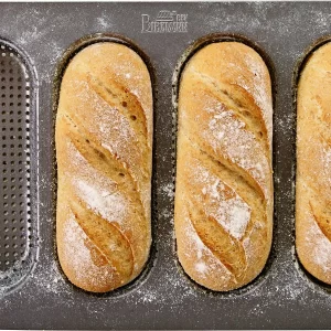 Brotbackzubehör RBV Birkmann Laib & Seele Mini-Baguetteblech Für 4 Stück 12