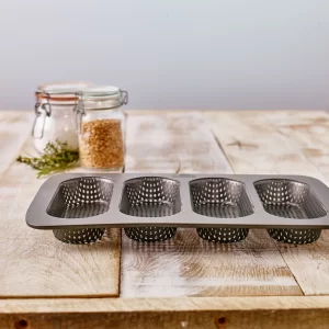 Brotbackzubehör RBV Birkmann Laib & Seele Mini-Baguetteblech Für 4 Stück 16
