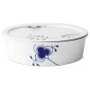 Royal Copenhagen Mega Blau Gerippt Ofenform Mit Deckel 1,45ltr. Rund Groß 11