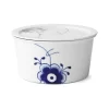 Royal Copenhagen Mega Blau Gerippt Ofenform Mit Deckel 1,00ltr. Rund Mittel 8