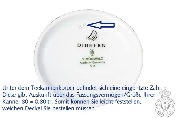 Teekannen Dibbern Solid Color Khaki Deckel Für Teekanne 1,10ltr. 3