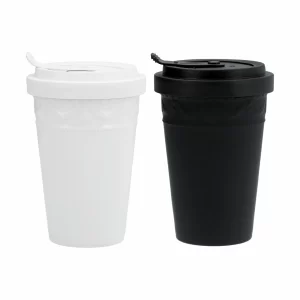 KPM – Berlin Geschirr-Sets KPM – Berlin Kurland To-Go Becher Set Black&White Mit Deckel & 2 Ledermanschetten 12