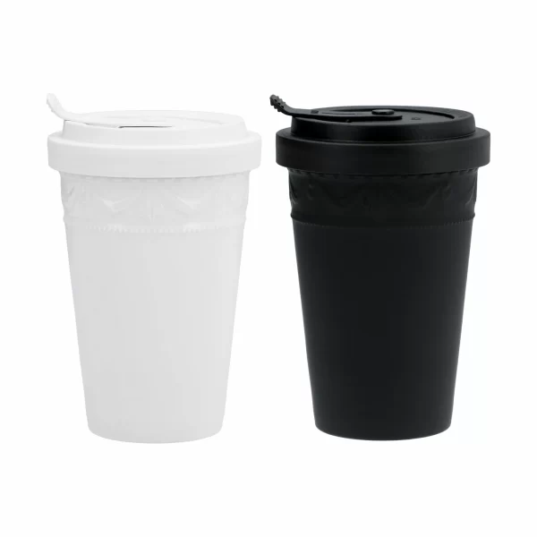 KPM – Berlin Geschirr-Sets KPM – Berlin Kurland To-Go Becher Set Black&White Mit Deckel & 2 Ledermanschetten 4