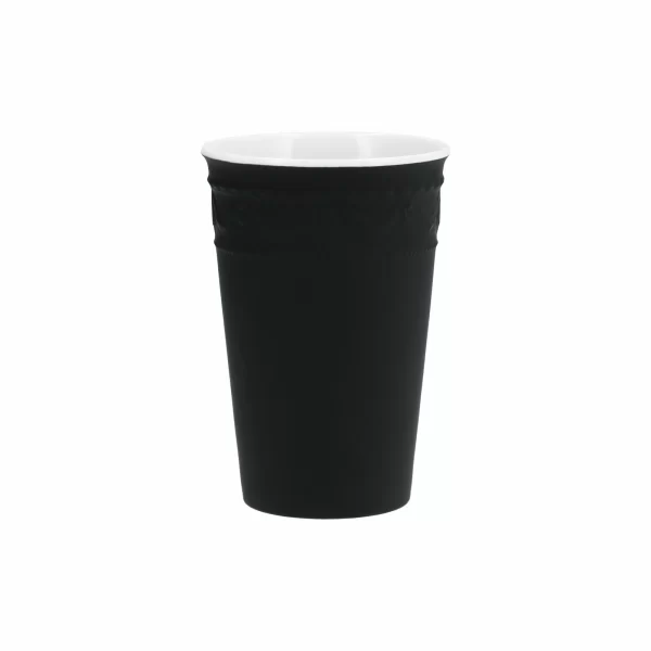 KPM – Berlin Geschirr-Sets KPM – Berlin Kurland To-Go Becher Set Black&White Mit Deckel & 2 Ledermanschetten 6