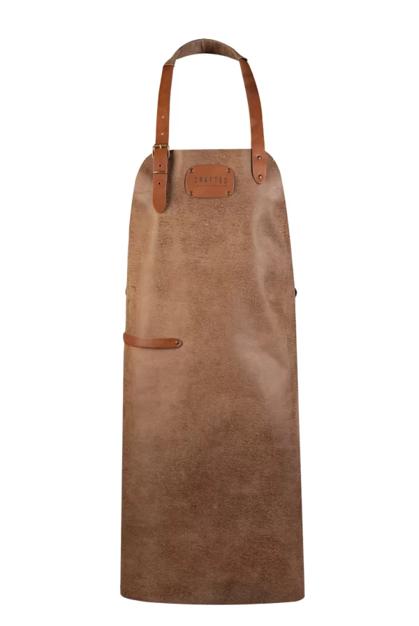Grillen Crafted Leather Rustic Leather Schürze Grau – Hellbraun 1