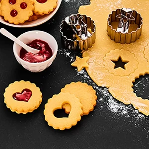 Keksausstecher RBV Birkmann Ausstecher Linzer Mit 3 Löchern 5,0cm Edelstahl 6