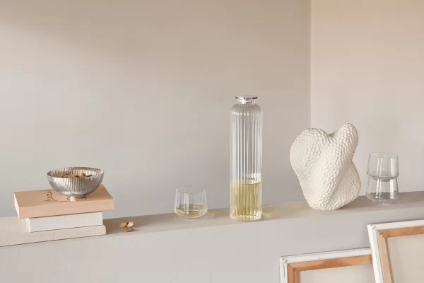 Karaffen Georg Jensen Bernadotte Karaffe Mit Deckel 1,10ltr. Glas/ Edelstahl 3